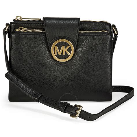 michael kors fulton sm crossbody black|michael kors double zip crossbody.